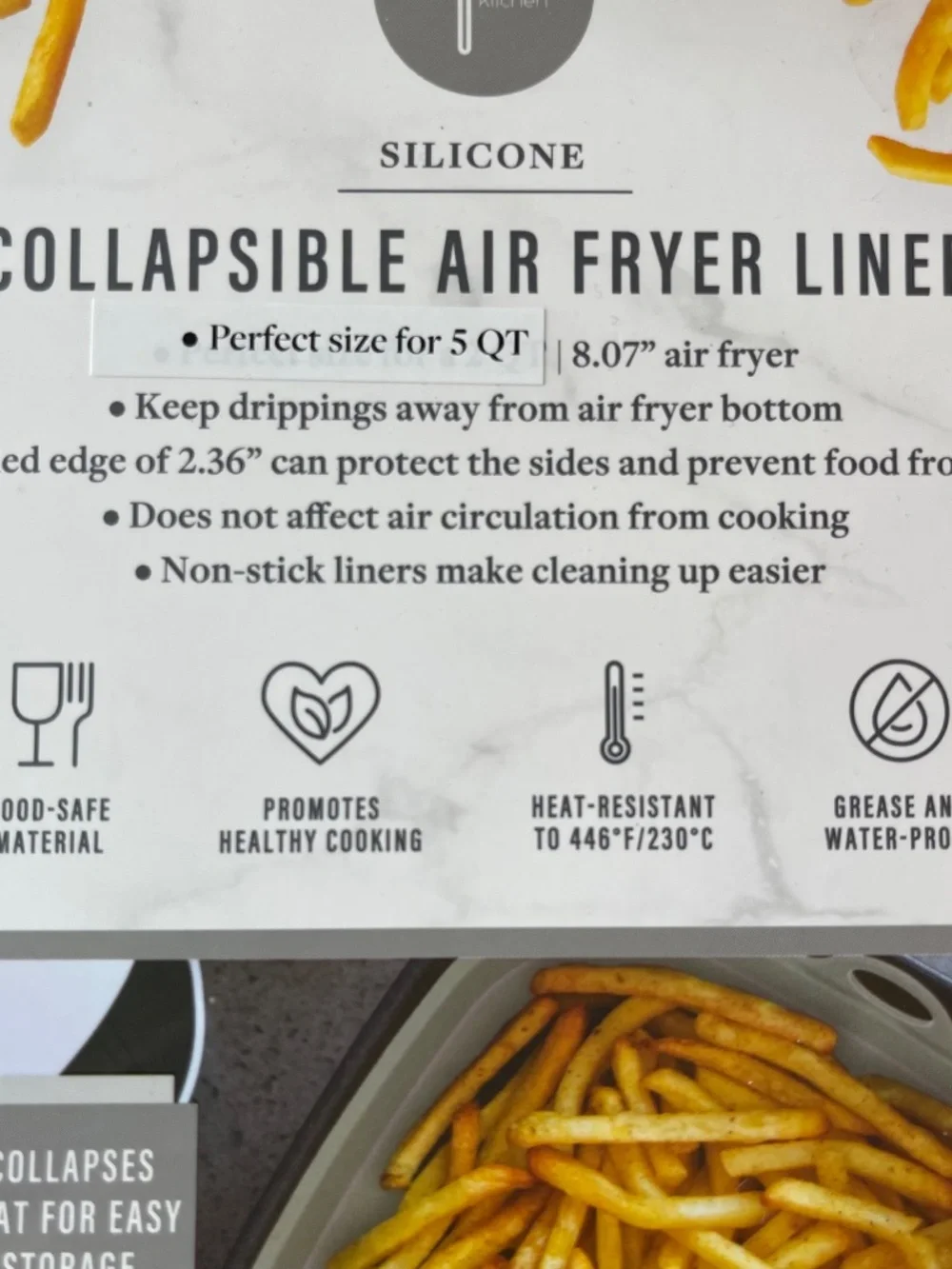 Core Kitchen Silicone Collapsible Air Fryer Liner